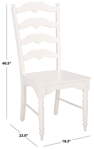 Rasia Solid Wood Ladder Back Side Chair With Ergonomic Support, Durable Lacquer Finish, 40.5" H