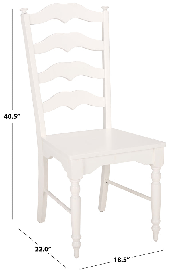 Rasia Solid Wood Ladder Back Side Chair With Ergonomic Support, Durable Lacquer Finish, 40.5" H