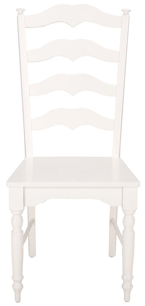 Rasia Solid Wood Ladder Back Side Chair With Ergonomic Support, Durable Lacquer Finish, 40.5" H