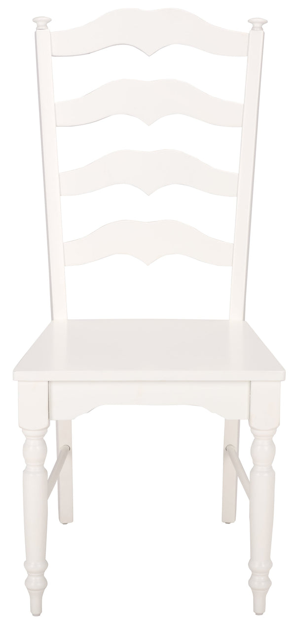 Rasia Solid Wood Ladder Back Side Chair With Ergonomic Support, Durable Lacquer Finish, 40.5" H