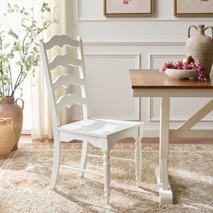 Rasia Solid Wood Ladder Back Side Chair With Ergonomic Support, Durable Lacquer Finish, 40.5" H