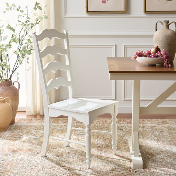Rasia Solid Wood Ladder Back Side Chair With Ergonomic Support, Durable Lacquer Finish, 40.5" H