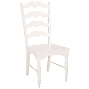 Rasia Solid Wood Ladder Back Side Chair With Ergonomic Support, Durable Lacquer Finish, 40.5" H
