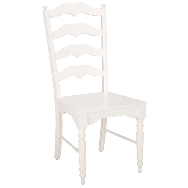 Rasia Solid Wood Ladder Back Side Chair With Ergonomic Support, Durable Lacquer Finish, 40.5" H