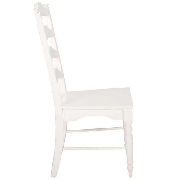 Rasia Solid Wood Ladder Back Side Chair With Ergonomic Support, Durable Lacquer Finish, 40.5" H