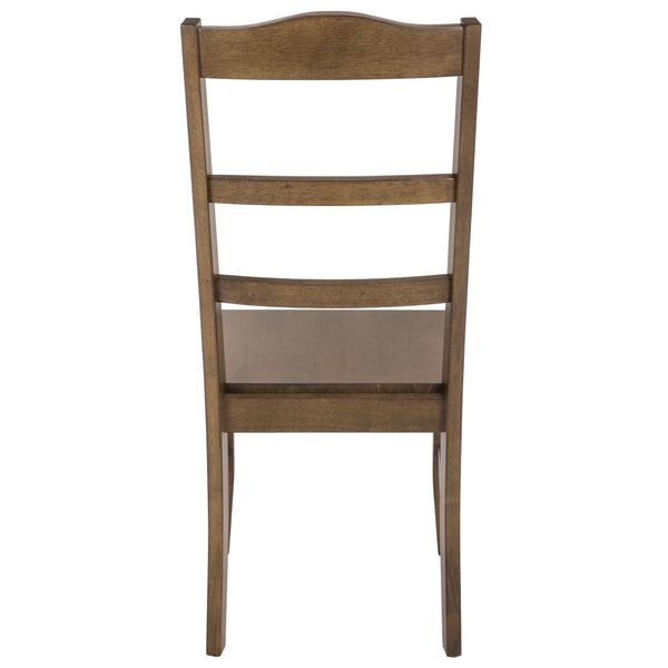 Svetlana Ladder Back Side Chair With Warm Wood Finish, Solid Wood Frame, Comfortable Contoured Seat