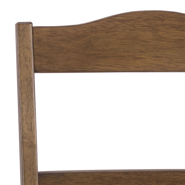 Svetlana Ladder Back Side Chair With Warm Wood Finish, Solid Wood Frame, Comfortable Contoured Seat