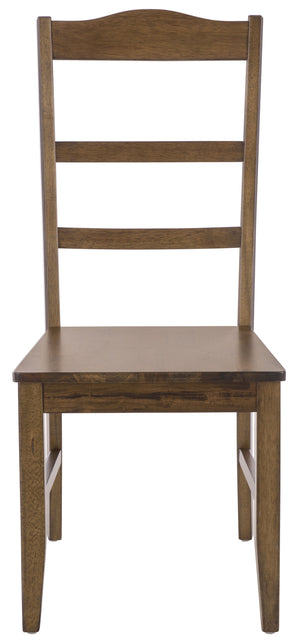 Svetlana Ladder Back Side Chair With Warm Wood Finish, Solid Wood Frame, Comfortable Contoured Seat