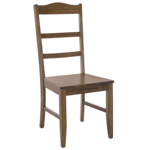 Svetlana Ladder Back Side Chair With Warm Wood Finish, Solid Wood Frame, Comfortable Contoured Seat