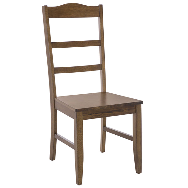 Svetlana Ladder Back Side Chair With Warm Wood Finish, Solid Wood Frame, Comfortable Contoured Seat