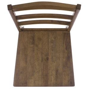 Svetlana Ladder Back Side Chair With Warm Wood Finish, Solid Wood Frame, Comfortable Contoured Seat