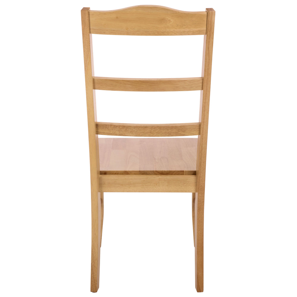 Svetlana Ladder Back Side Chair With Warm Wood Finish, Solid Wood Frame, Comfortable Contoured Seat