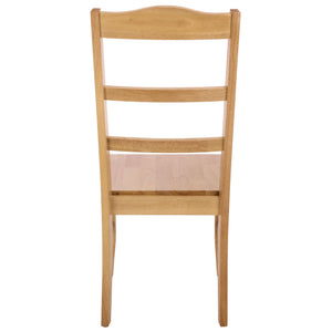 Svetlana Ladder Back Side Chair With Warm Wood Finish, Solid Wood Frame, Comfortable Contoured Seat