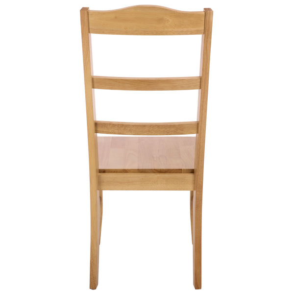 Svetlana Ladder Back Side Chair With Warm Wood Finish, Solid Wood Frame, Comfortable Contoured Seat