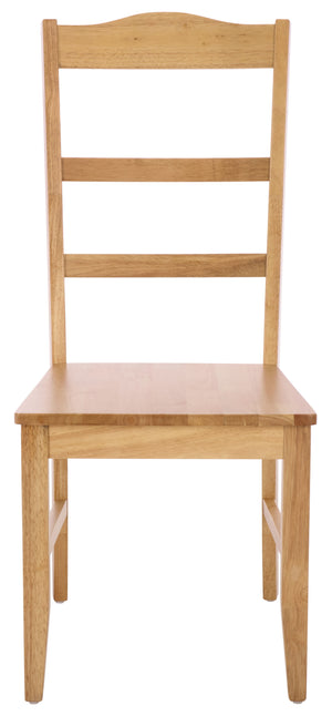 Svetlana Ladder Back Side Chair With Warm Wood Finish, Solid Wood Frame, Comfortable Contoured Seat