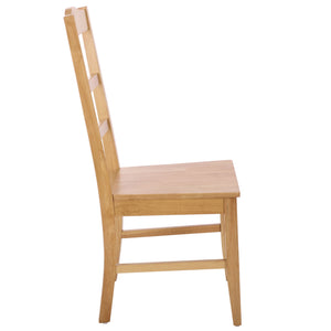 Svetlana Ladder Back Side Chair With Warm Wood Finish, Solid Wood Frame, Comfortable Contoured Seat