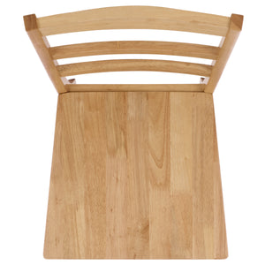 Svetlana Ladder Back Side Chair With Warm Wood Finish, Solid Wood Frame, Comfortable Contoured Seat