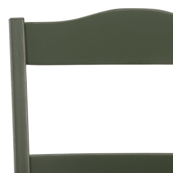 Svetlana Ladder Back Side Chair With Warm Wood Finish, Solid Wood Frame, Comfortable Contoured Seat
