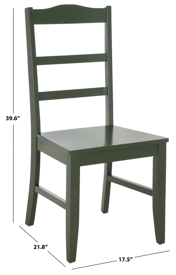 Svetlana Ladder Back Side Chair With Warm Wood Finish, Solid Wood Frame, Comfortable Contoured Seat