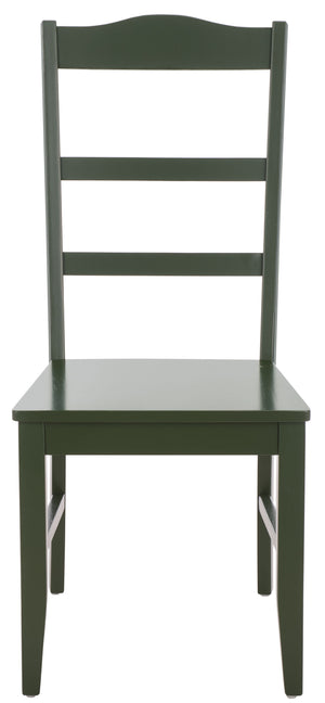 Svetlana Ladder Back Side Chair With Warm Wood Finish, Solid Wood Frame, Comfortable Contoured Seat