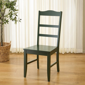 Svetlana Ladder Back Side Chair With Warm Wood Finish, Solid Wood Frame, Comfortable Contoured Seat