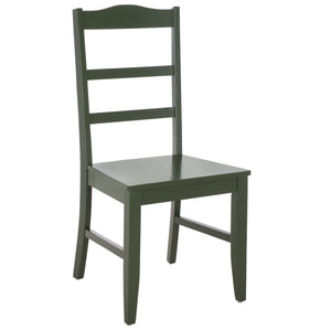Svetlana Ladder Back Side Chair With Warm Wood Finish, Solid Wood Frame, Comfortable Contoured Seat