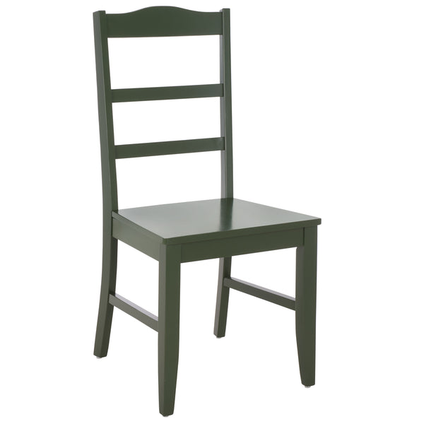 Svetlana Ladder Back Side Chair With Warm Wood Finish, Solid Wood Frame, Comfortable Contoured Seat