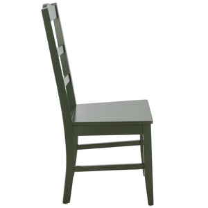 Svetlana Ladder Back Side Chair With Warm Wood Finish, Solid Wood Frame, Comfortable Contoured Seat