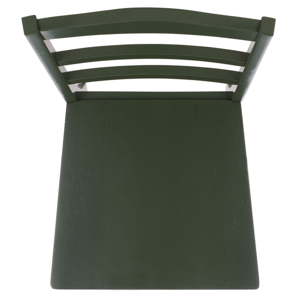 Svetlana Ladder Back Side Chair With Warm Wood Finish, Solid Wood Frame, Comfortable Contoured Seat