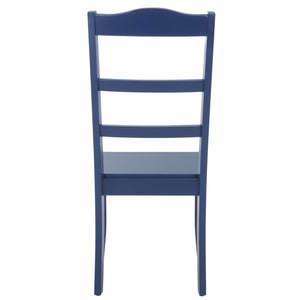 Safavieh Svetlana Ladder Back Side Chair In Dark Blue – Timeless Wood Design For Elegant Dining Spaces Dark Blue Wood Dch6904d