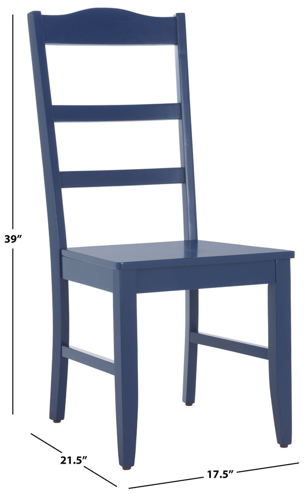 Safavieh Svetlana Classic Ladder Back Side Chair - Timeless Design For Comfortable Dining & Entertaining Dark Blue DCH6904D