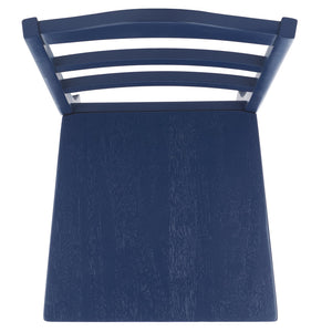 Safavieh Svetlana Ladder Back Side Chair In Dark Blue – Timeless Wood Design For Elegant Dining Spaces Dark Blue Wood Dch6904d