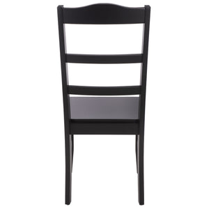 Svetlana Ladder Back Side Chair With Warm Wood Finish, Solid Wood Frame, Comfortable Contoured Seat
