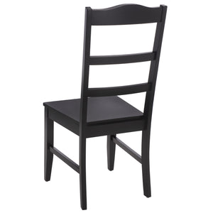 Svetlana Ladder Back Side Chair With Warm Wood Finish, Solid Wood Frame, Comfortable Contoured Seat