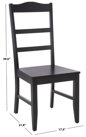Svetlana Ladder Back Side Chair With Warm Wood Finish, Solid Wood Frame, Comfortable Contoured Seat