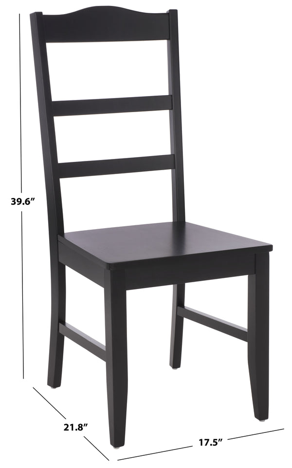 Svetlana Ladder Back Side Chair With Warm Wood Finish, Solid Wood Frame, Comfortable Contoured Seat