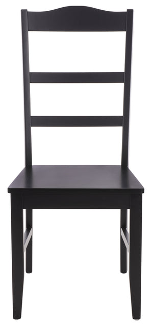 Svetlana Ladder Back Side Chair With Warm Wood Finish, Solid Wood Frame, Comfortable Contoured Seat