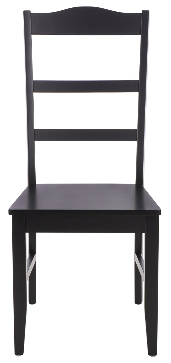 Svetlana Ladder Back Side Chair With Warm Wood Finish, Solid Wood Frame, Comfortable Contoured Seat
