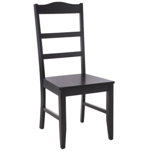 Svetlana Ladder Back Side Chair With Warm Wood Finish, Solid Wood Frame, Comfortable Contoured Seat