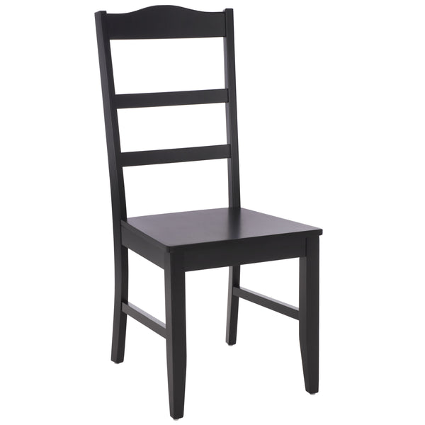Svetlana Ladder Back Side Chair With Warm Wood Finish, Solid Wood Frame, Comfortable Contoured Seat