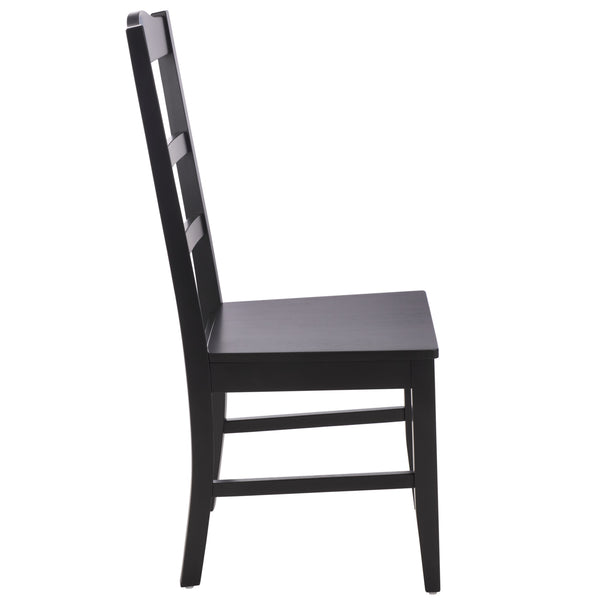 Svetlana Ladder Back Side Chair With Warm Wood Finish, Solid Wood Frame, Comfortable Contoured Seat