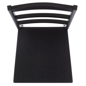 Svetlana Ladder Back Side Chair With Warm Wood Finish, Solid Wood Frame, Comfortable Contoured Seat