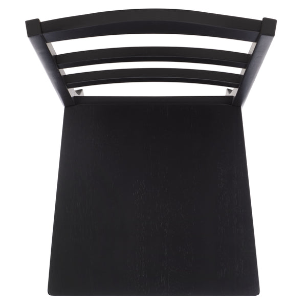 Svetlana Ladder Back Side Chair With Warm Wood Finish, Solid Wood Frame, Comfortable Contoured Seat