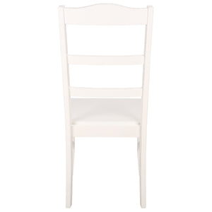 Svetlana Ladder Back Side Chair With Warm Wood Finish, Solid Wood Frame, Comfortable Contoured Seat