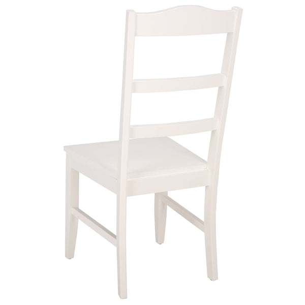 Svetlana Ladder Back Side Chair With Warm Wood Finish, Solid Wood Frame, Comfortable Contoured Seat