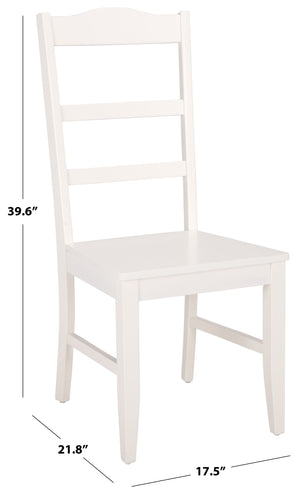 Svetlana Ladder Back Side Chair With Warm Wood Finish, Solid Wood Frame, Comfortable Contoured Seat