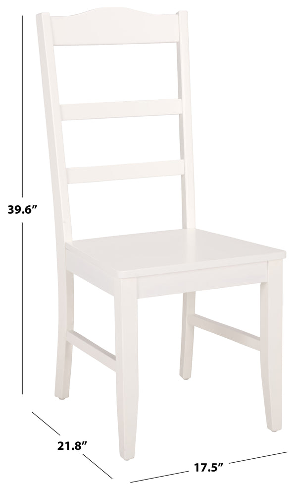 Svetlana Ladder Back Side Chair With Warm Wood Finish, Solid Wood Frame, Comfortable Contoured Seat