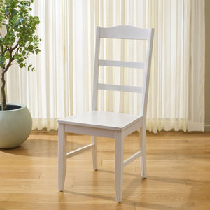 Svetlana Ladder Back Side Chair With Warm Wood Finish, Solid Wood Frame, Comfortable Contoured Seat
