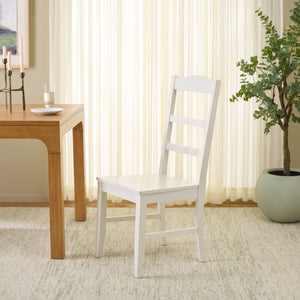 Svetlana Ladder Back Side Chair With Warm Wood Finish, Solid Wood Frame, Comfortable Contoured Seat