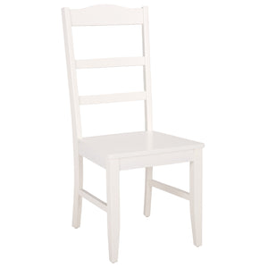 Svetlana Ladder Back Side Chair With Warm Wood Finish, Solid Wood Frame, Comfortable Contoured Seat